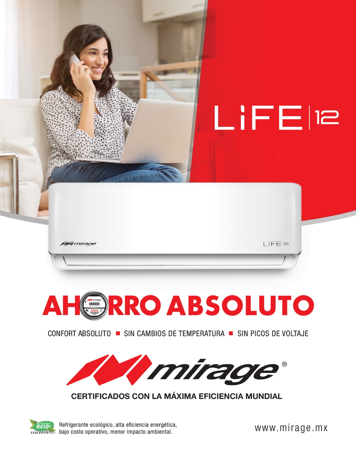 MIRAGE LIFE 12- 1 TON 220V -FRIO CALOR 